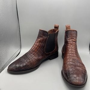 Dungelmann womens reptile print ankle boots sz 38